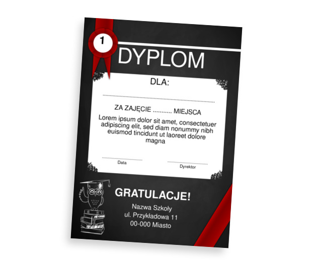 Modny, stylowy dyplom dla ucznia, Tematy, Szkolne - Dyplomy Netprint szablony online