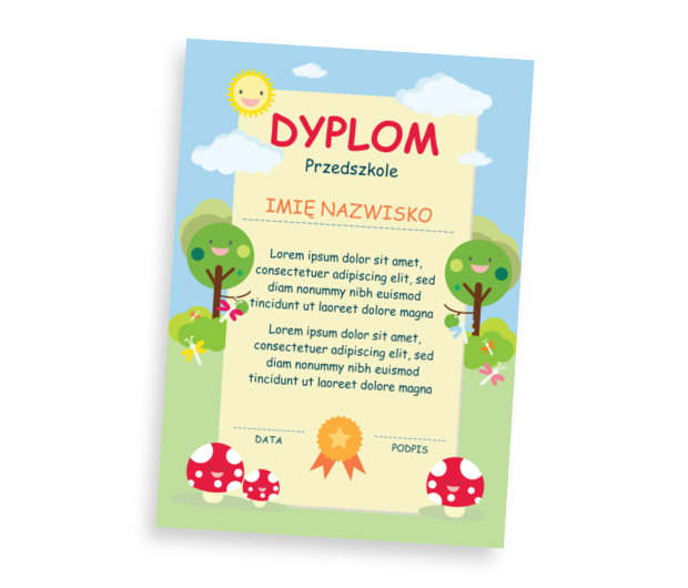 Szeroki uśmiech proszę, Tematy, Przedszkolne - Dyplomy Netprint szablony online