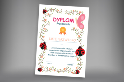 Grupa Biedronki górą, Tematy, Przedszkolne - Dyplomy Netprint