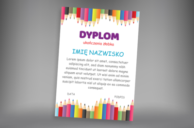 Kolorowe kredki kochają wszystkie dzieci, Tematy, Przedszkolne - Dyplomy Netprint