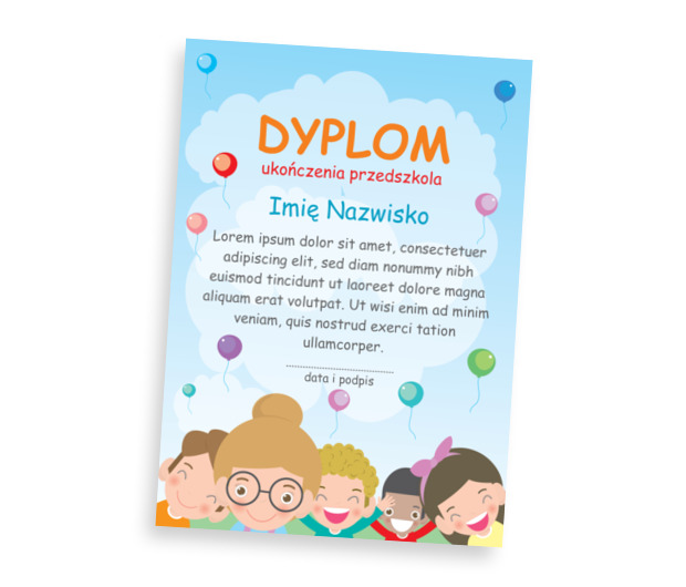 Wszyscy się cieszą z sukcesu, Tematy, Przedszkolne - Dyplomy Netprint szablony online