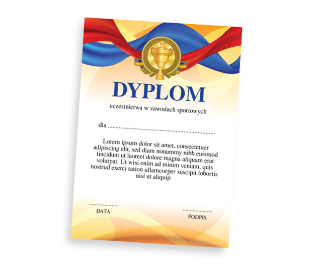 Sportowe triumfy, Tematy, Sportowe - Dyplomy Netprint szablony online