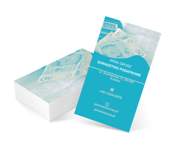 Pieniądze na stół, Finanse i ubezpieczenia, Doradztwo podatkowe - Wizytówki Netprint szablony online