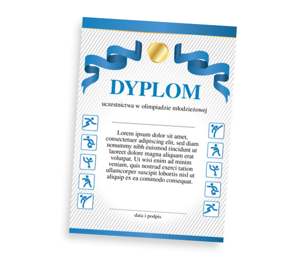 Grafika interdyscyplinarna, Tematy, Sportowe - Dyplomy Netprint szablony online