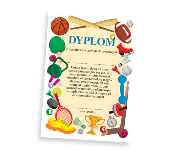 Specjalna oprawa zawodów młodzieżowych, Tematy, Sportowe - Dyplomy Netprint szablony online