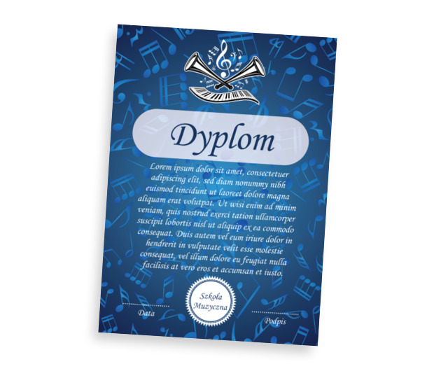 Grafika pełna muzyki, Tematy, Muzyczne - Dyplomy Netprint szablony online