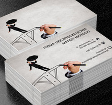 Mężczyzna z parasolem, Finanse i ubezpieczenia, Firma ubezpieczeniowa - Wizytówki Netprint