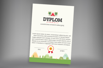 Nagroda dla dumnego kolonisty, Tematy, Wakacyjne i kolonijne - Dyplomy Netprint