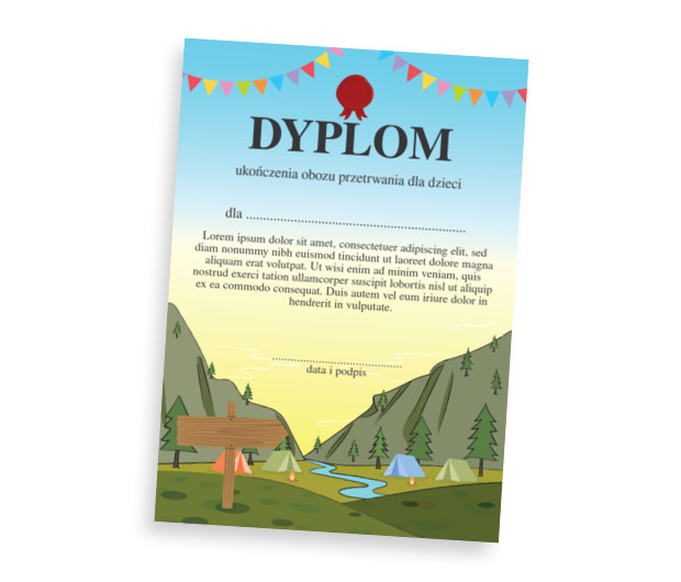Nauka nie poszła w las, Tematy, Wakacyjne i kolonijne - Dyplomy Netprint szablony online