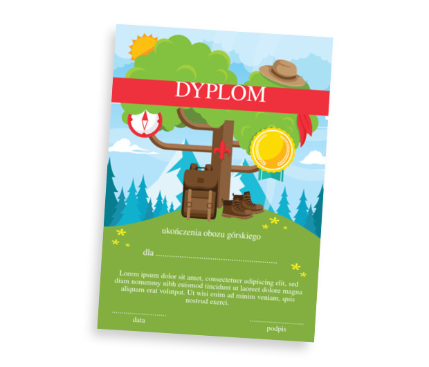 Dzielny piechur wygrał konkurs, Tematy, Wakacyjne i kolonijne - Dyplomy Netprint szablony online