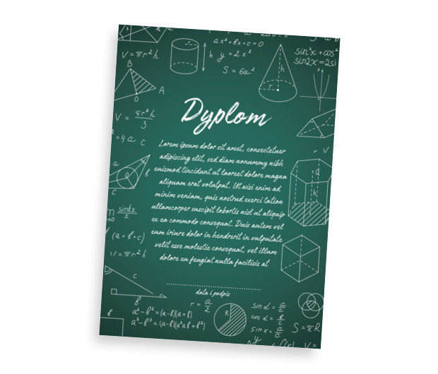 Matematyczne wzory na szlachetnej zieleni, Tematy, Matematyczne - Dyplomy Netprint szablony online