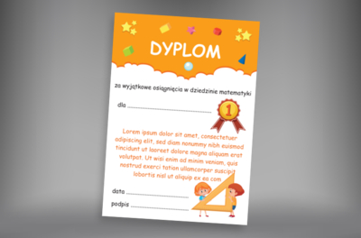 Mały spryciarz, Tematy, Matematyczne - Dyplomy Netprint