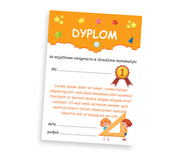 Mały spryciarz, Tematy, Matematyczne - Dyplomy Netprint szablony online