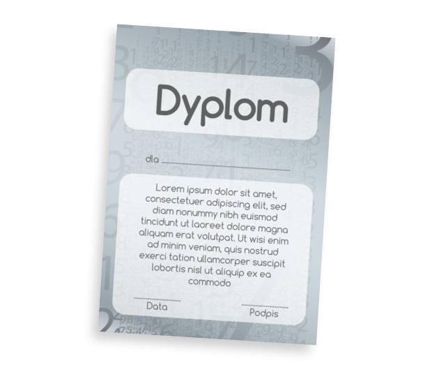 Dla matematyka w każdym wieku, Tematy, Matematyczne - Dyplomy Netprint szablony online