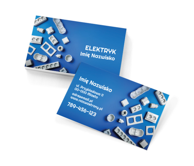 Z tych elementów złożysz instalację, Budownictwo, Elektryk - Wizytówki Netprint szablony online