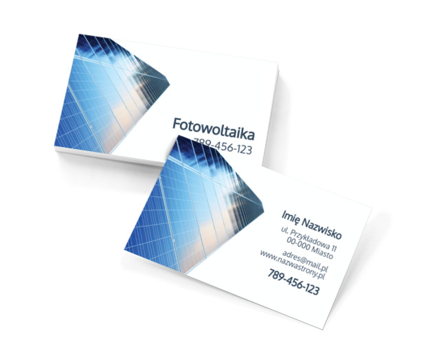 O energii odnawialnej wiecie wszystko, Środowisko i Przyroda, Odnawialne źródła energii - Wizytówki Netprint szablony online