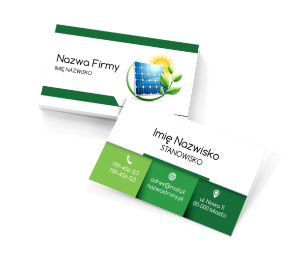 Nowocześnie i optymistycznie, Środowisko i Przyroda, Odnawialne źródła energii - Wizytówki Netprint szablony online