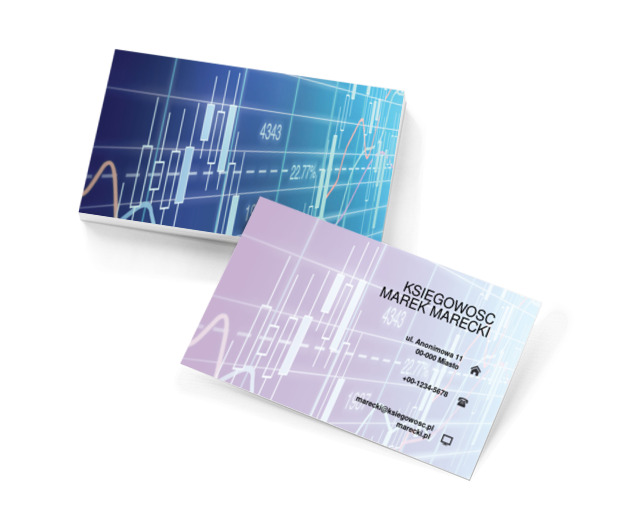 Ekran giełdowy, Usługi biurowe, Księgowość - Wizytówki Netprint szablony online