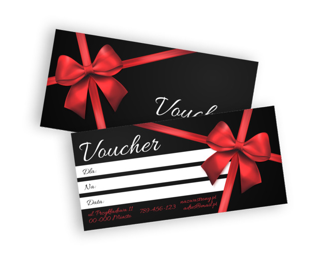 Czerwona kokarda to klasyka gatunku, Motywy, Uniwersalne - Vouchery Netprint szablony online