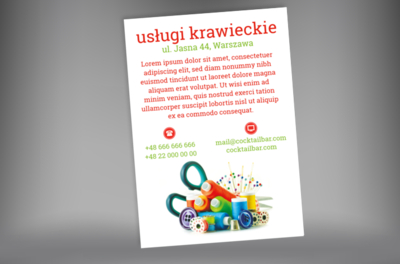 Przyciągamy kolorami, Usługi domowe, Usługi krawieckie - Plakaty Netprint