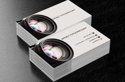 Obiektyw na białym tle, Fotografia, Sprzęt fotograficzny - Wizytówki Netprint