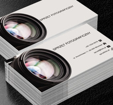 Obiektyw na białym tle, Fotografia, Sprzęt fotograficzny - Wizytówki Netprint