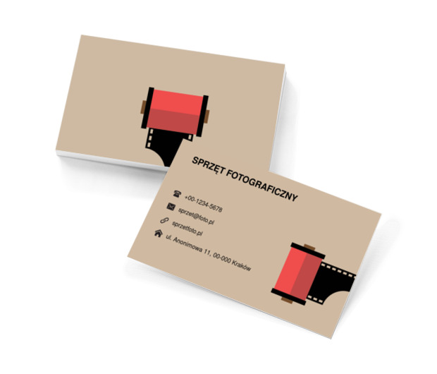 Klisza na beżowym tle, Fotografia, Sprzęt fotograficzny - Wizytówki Netprint szablony online