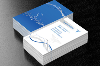 Medyczna symbolika w srebrnej odsłonie, Medycyna, Lekarz - Wizytówki Netprint