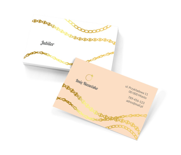 Złota reklama dla jubilera, Sprzedaż, Jubiler - Wizytówki Netprint szablony online