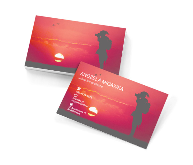 Zachód słońca, Fotografia, Usługi fotograficzne - Wizytówki Netprint szablony online