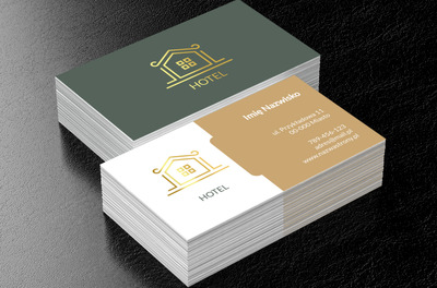 Złoto kocha mieszkać w hotelach, Turystyka, Hotel, Motel, Pensjonat  - Wizytówki Netprint