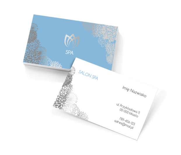 Srebro, które podkreśla prestiż salonu, Zdrowie i uroda, SPA - Wizytówki Netprint szablony online