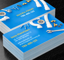 Przygotowania do montażu w toku, Usługi domowe, Hydraulik - Wizytówki Netprint