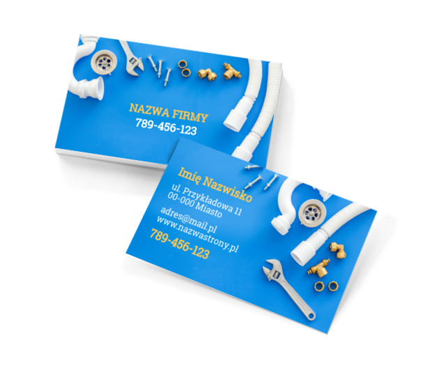 Przygotowania do montażu w toku, Usługi domowe, Hydraulik - Wizytówki Netprint szablony online