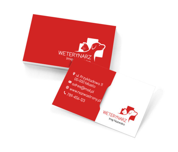 Wers i rewers – pies i kot, Środowisko i Przyroda, Lecznica weterynaryjna - Wizytówki Netprint szablony online