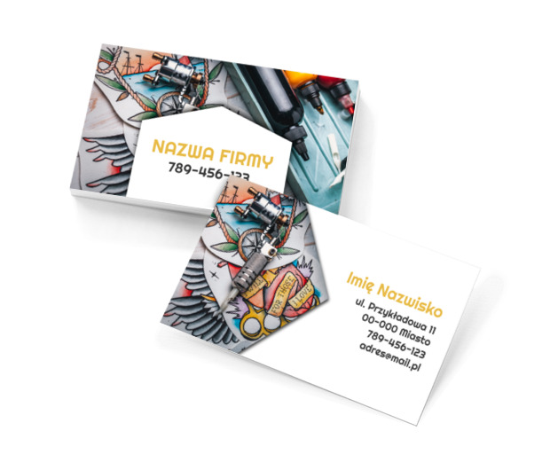 Artystyczna dusza z pazurem, Zdrowie i uroda, Studio tatuażu - Wizytówki Netprint szablony online