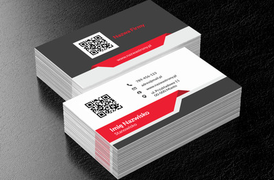 Moc czerwieni i kodu QR, Motywy, Kod QR - Wizytówki Netprint