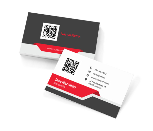 Moc czerwieni i kodu QR, Motywy, Kod QR - Wizytówki Netprint szablony online