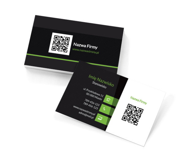 Wykorzystajmy kontrast, Motywy, Kod QR - Wizytówki Netprint szablony online