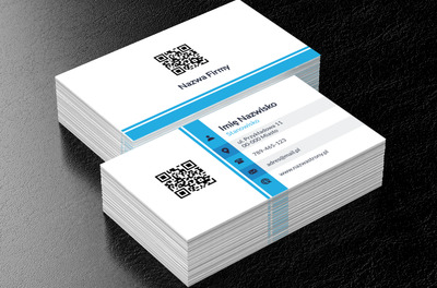 Ożywiająca moc błękitu, Motywy, Kod QR - Wizytówki Netprint