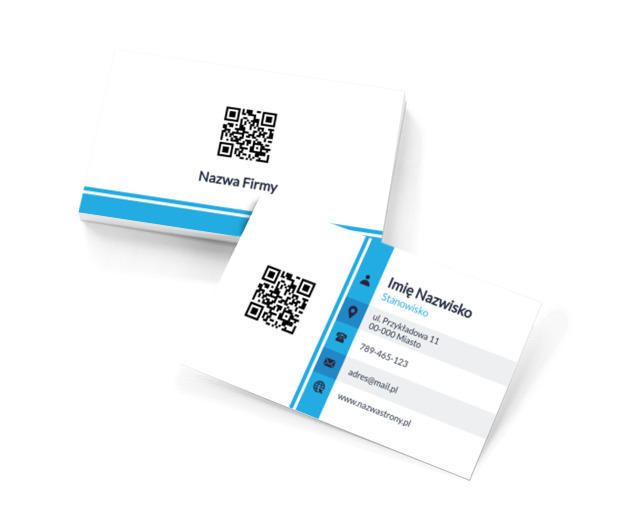 Ożywiająca moc błękitu, Motywy, Kod QR - Wizytówki Netprint szablony online