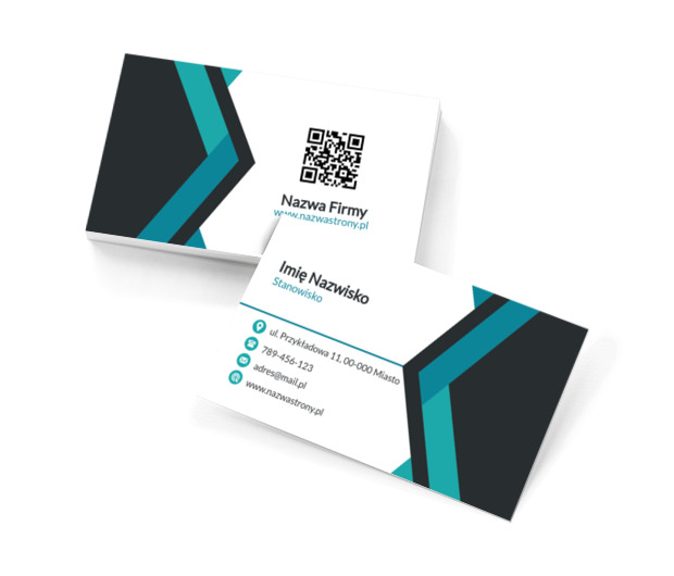 Modne połączenie z turkusem, Motywy, Kod QR - Wizytówki Netprint szablony online