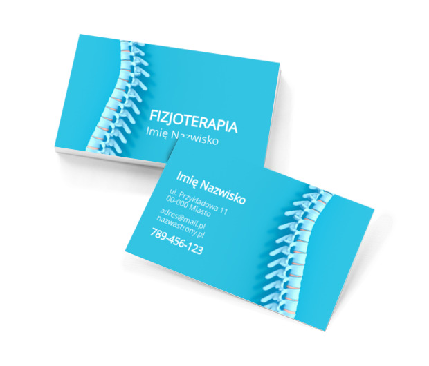 Kręgosłup bez żadnych tajemnic, Medycyna, Fizjoterapia - Wizytówki Netprint szablony online