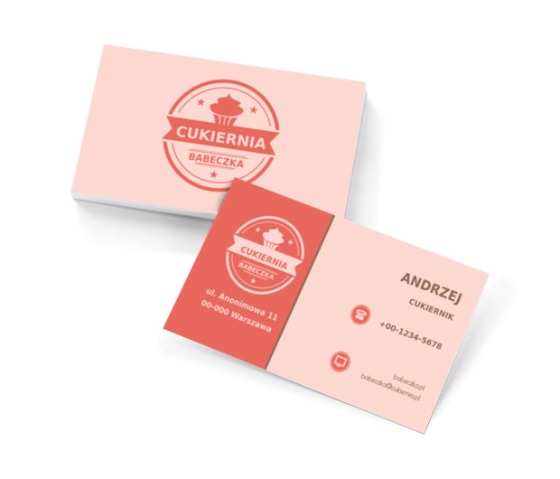 Pomarańczowa pieczątka do deserów, Gastronomia, Cukiernia - Wizytówki Netprint szablony online