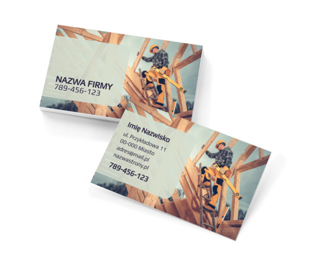 Bardzo odpowiedzialna praca, Budownictwo, Firma budowlana - Wizytówki Netprint szablony online
