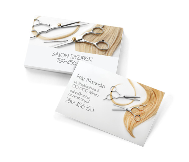 Znasz się na modnym designie, Zdrowie i uroda, Salon fryzjerski - Wizytówki Netprint szablony online