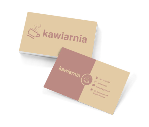 Kawiarnia w stylu eko, Gastronomia, Kawiarnia - Wizytówki Netprint szablony online
