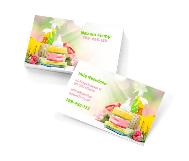 Zaraz zabieramy się do roboty, Usługi domowe, Firma sprzątająca - Wizytówki Netprint szablony online