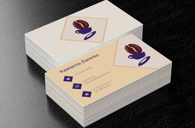 Ziarno kawy w filiżance, Gastronomia, Kawiarnia - Wizytówki Netprint