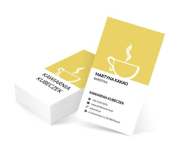 Kubek gorącej herbaty, Gastronomia, Kawiarnia - Wizytówki Netprint szablony online